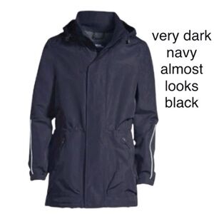 LANDSEND Mens Big 3XL Fleece Lined Outrigger Rain Parka